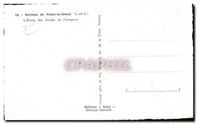 L'Étang des Forges de Paimpont — Environs de Plélan-le-Grand (Ille-et-Vilaine) — Éditions Gaby — Achterkant