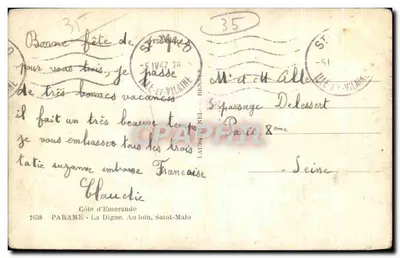 Saint-Malo — Digue — Côte d'Émeraude — wydawca Lorc — Rewers