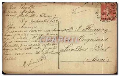 Paramé — Visão geral — Edit. Labbé, pintor, Av. Pasteur — Verso