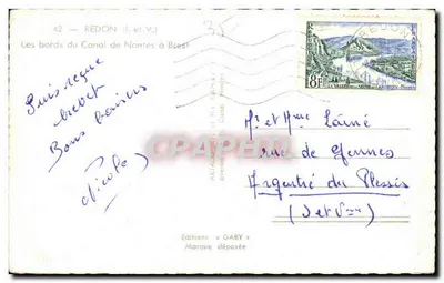 Margens do Canal de Nantes a Brest — Redon (Ille-et-Vilaine) — Edições Gaby — Verso