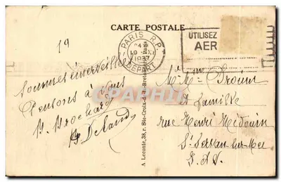 Cartolina d'epoca Parigi Porta Saint Martin Porta Saint Martin — Verso