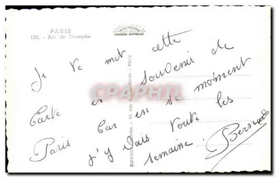 Arco do Triunfo — Paris — Edição Chantal — Verso