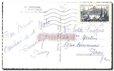 Praia do Bon Secours — Saint-Malo — Edições do Globe, Paris — Verso