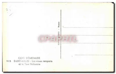 Saint-Malo — Os velhos muros e a Torre Bidouane — Edição ESNY, n°1428 — Verso