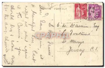 Stara pocztówka St Malo (Bretagne) Widok Esplanade St Vincent Le Casino — Rewers