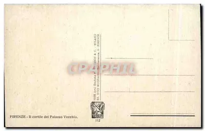 Florencio - Plac Palazzo Vecchio — wydawca Arti Grafiche P. M. Ardi & C. Milano — Rewers