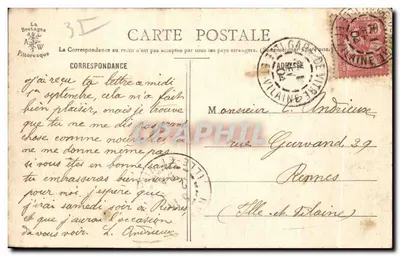 Castello di Vitré - Il Castello e la Torre di San Lorenzo — Collezione A. Waxon, n° 339 — Verso