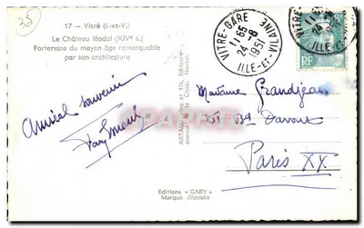 Zamek w Vitré — Znacznik średniowiecznej fortecy — Wydawnictwo GABY — Rewers