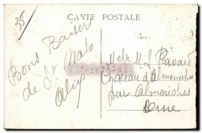 Stara pocztówka Dinard St Enogat Le Chateau la Grotte de la Goule es Fees — Rewers
