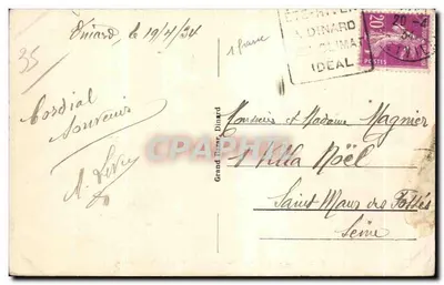 Dinard - Promenade do Moulinet - Vista sobre a Maloujne — Editor: Grand Bazar, Dinard, n°8 — Verso