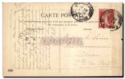 La Vicomté-en-Dinard - Szlak Okrężny — widok morza i szlaku otoczony sosnami — Rewers
