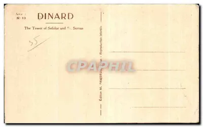 Dinard-la-Vicomte — Torre Solidor e São Servan — Edição M. Pambrun, Dinard, série N°13 — Verso