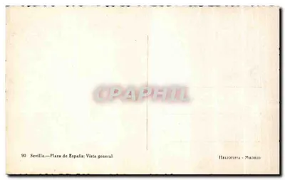 Sevilha — Praça da Espanha: Vista geral — Heliotipia - Madrid, n° 90 — Verso