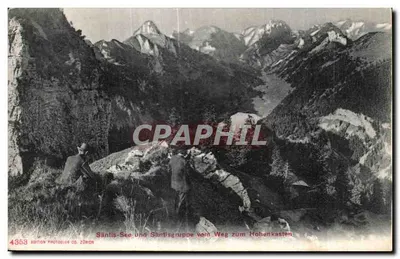 Säntlis-See and Santisgruppe from the Path to Hohenkasten — edition Photoglobe Co. Zürich, n° 4358