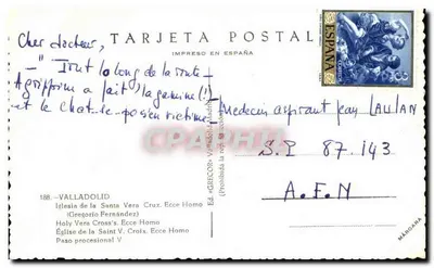 Jezus noszący koronę trzciny — statua z Kościoła Santa Vera Cruz, Valladolid — wyd. GREGORIO FERNÁNDEZ — Rewers
