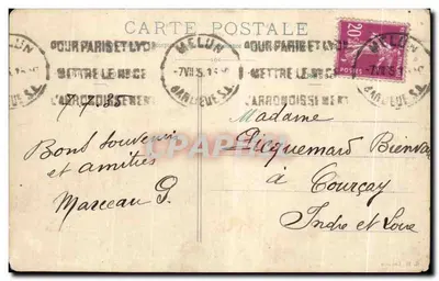Vaux-le-Vicomte - Basen Couronne i widok Parku — G. W. Lemaire — Rewers