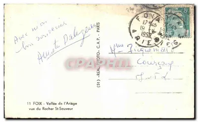 Foix — Dolina Ariège — widok na skałę św. Sauveur — C.A.P. (51) — Rewers