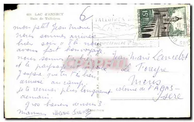 Lago d'Annecy — Baia di Talloires — editore Cap — Verso