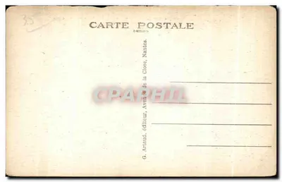 Bilhete postal antigo Dol De Bretagne O Portal da Catedral — Verso