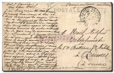Antieke ansichtkaart Cote de Bretagne De Kerk — Achterkant