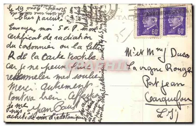 Rennes - Le Thabor - Les Serres — editor anônimo, n° 3080 — Verso
