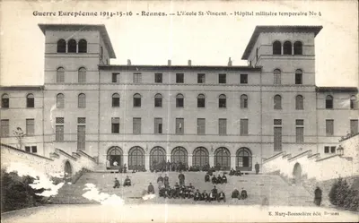 Rennes – A Escola St-Vincent – Hospital militar temporário n° 4 – Guerra Europeia 1914-15-16 – Editor E. Mary-Rousselière