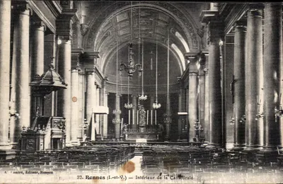Rennes (I.-et-V.) — Interior da Catedral — Editor A. Lamiré, Rennes