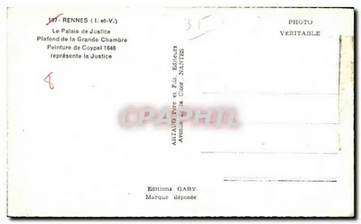Palácio de Justiça — Teto da Grande Câmara — Pintura de Coypel 1646 — Verso
