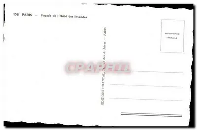 Parigi — Facciata dell'Hotel des Invalides — Edizioni Chantal — Verso