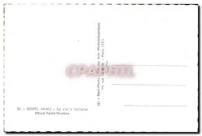 Sospel - Praça São Nicolau — A velha fonte — editor Cap — Verso