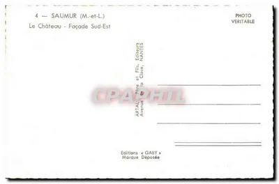 Zamek w Saumurze — Façada Południowo-Wschodnia — Wydawnictwo Gaby — Rewers