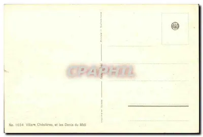 Villars-Chésières, e as Dentes do Meio-Dia — No. 1034 — Verso