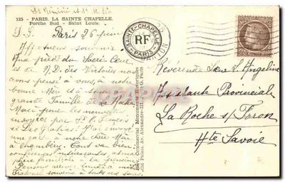 Estátua da Virgem na capela — Paris — editor não identificado — Verso