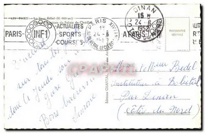 La Tour Eiffel — vue depuis les Fontaines du Palais de Chaillot — Éditions Chantal — Reverso