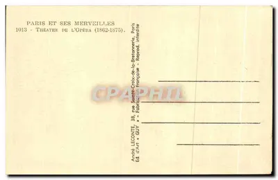 Teatro da Ópera — Paris — Editor Guy — Verso
