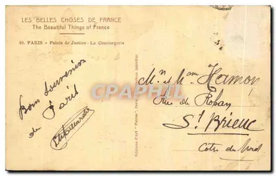 Paris - Palácio da Justiça - A Conciergerie — Edições de Arte 'Patras' n°48 — Verso