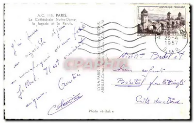 Notre-Dame de Paris — fasada — A.C. 115, Wydawnictwo NOZARIS — Rewers