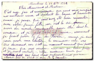 Paisagem invernal com moinho de vento — 'Bom Ano' — editor não identificado — Verso
