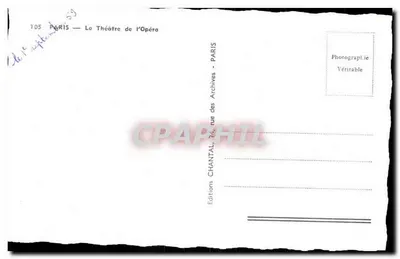 Paris — O Teatro da Ópera — Edições Chantal — Verso