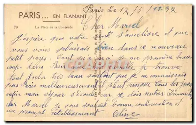 Place de la Concorde — Obelisk i Fontaine — Les Éditions d'Art VON — Rewers