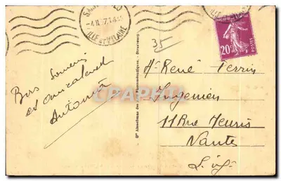 St-Malo - Los Muros, el Castillo y la Playa de los Baños — Tarjeta postal antigua n°18, editor Abodean des Arts Photomécaniques — Reverso