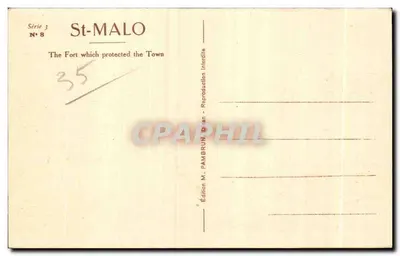 सेंट-मालो - शहर की रक्षा करने वाला किला — एडिशन मैं. पाम्ब्रुन, श्रृंखला 3 संख्या 8 — पीछे