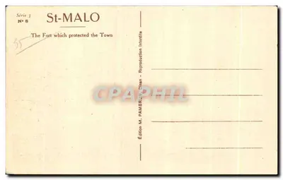 Saint-Malo - O Forte que Protegia a Cidade — Edição M. Pambrun, Dinan, Série 3 N°8 — Verso