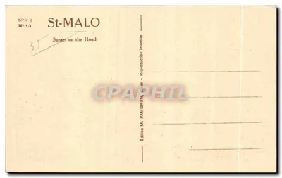 Saint-Malo - A Baía ao Crepúsculo — Edição M. Pambrun, Série 3, N° 13 — Verso