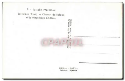 Josselin (Morbihan) — La rivière l'Oust, il Castello e il sentiero per il trasporto — Edizioni GABY — Verso