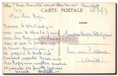 Sainte-Marquiterie-de-Pornichet (Loire-Inf.) — Rochos Curiosos na Ponta de Chémoulin — Verso