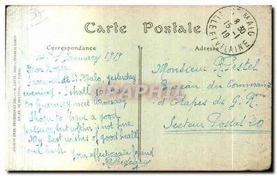 Saint-Malo — La Jetée un jour de tempête — JND Phot. n°62 — Verso