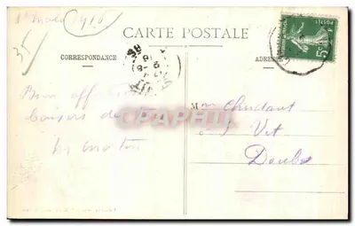 Saint-Malo - Il tumulo di Châteaubriand in un giorno di tempesta - T. Guérin, succ., St-Malo — Verso