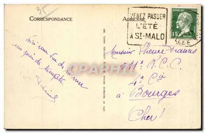 Saint-Malo — A Grève de Bon-Secours sob uma Tempestade — L. Lévy & Cie, n°136 — Verso