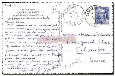 Saint-Malo — Zamek i ujście rzeki Rance — Wydawnictwo — Rewers